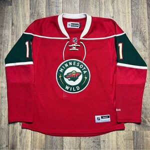 Minnesota Wild NHL Hockey Jersey Women's Large #11 Zach Parise Red Laces Reebok